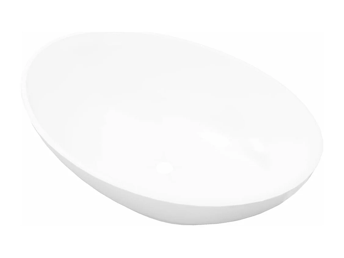 Lavabo en forme ovale Céramique 40 x 33 cm Blanc