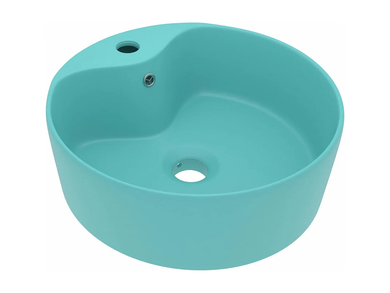 Lavabo de luxe avec trop-plein Vert clair mat 36x13cm Céramique
