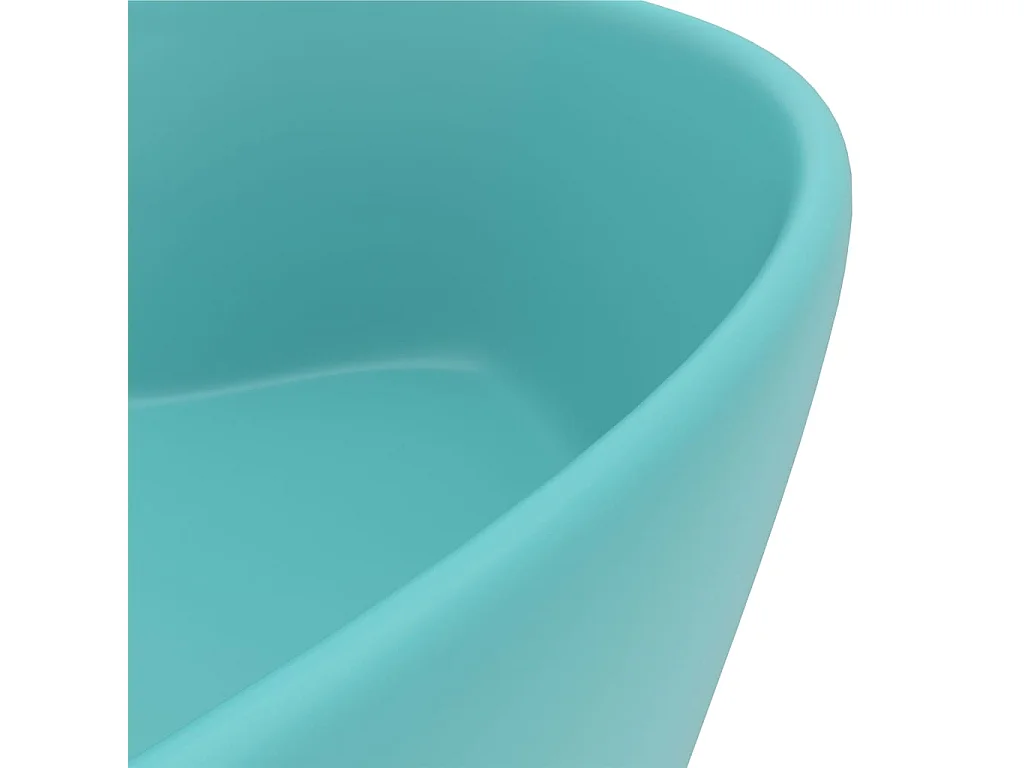 Lavabo de luxe avec trop-plein Vert clair mat 36x13cm Céramique