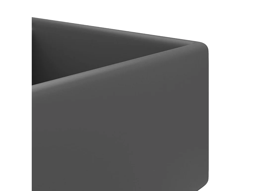 Lavabo carré à trop-plein Gris foncé mat 41x41 cm Céramique