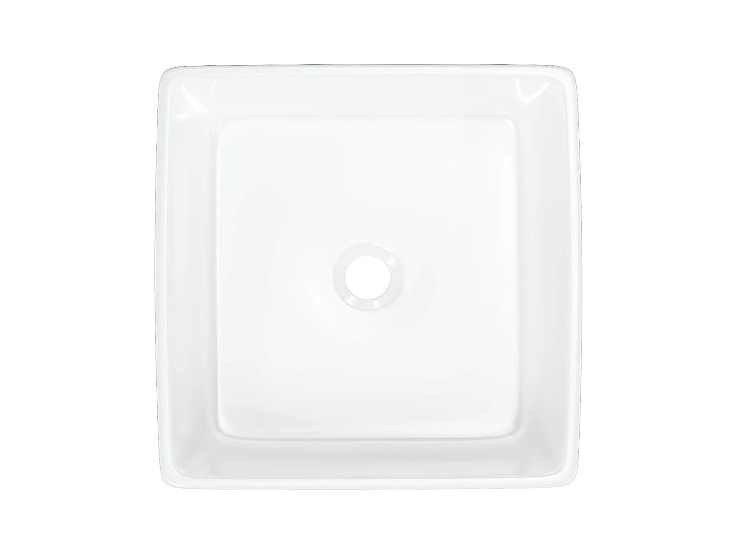 Lavabo blanc 37x37x13 cm céramique carré