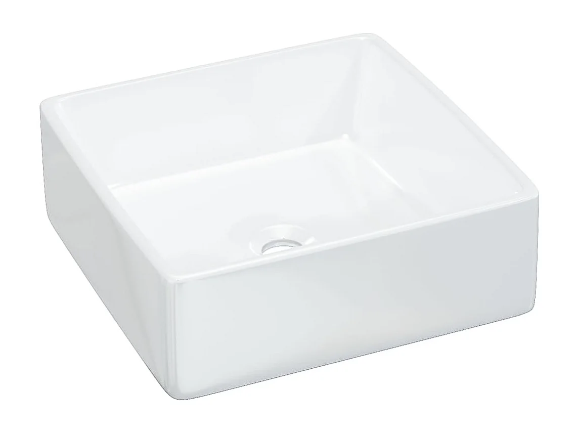 Lavabo blanc 37x37x13 cm céramique carré
