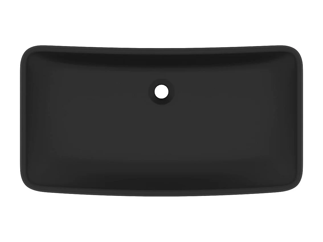Luxuriöses rechteckiges Waschbecken Mattschwarz 71x38 cm Keramik