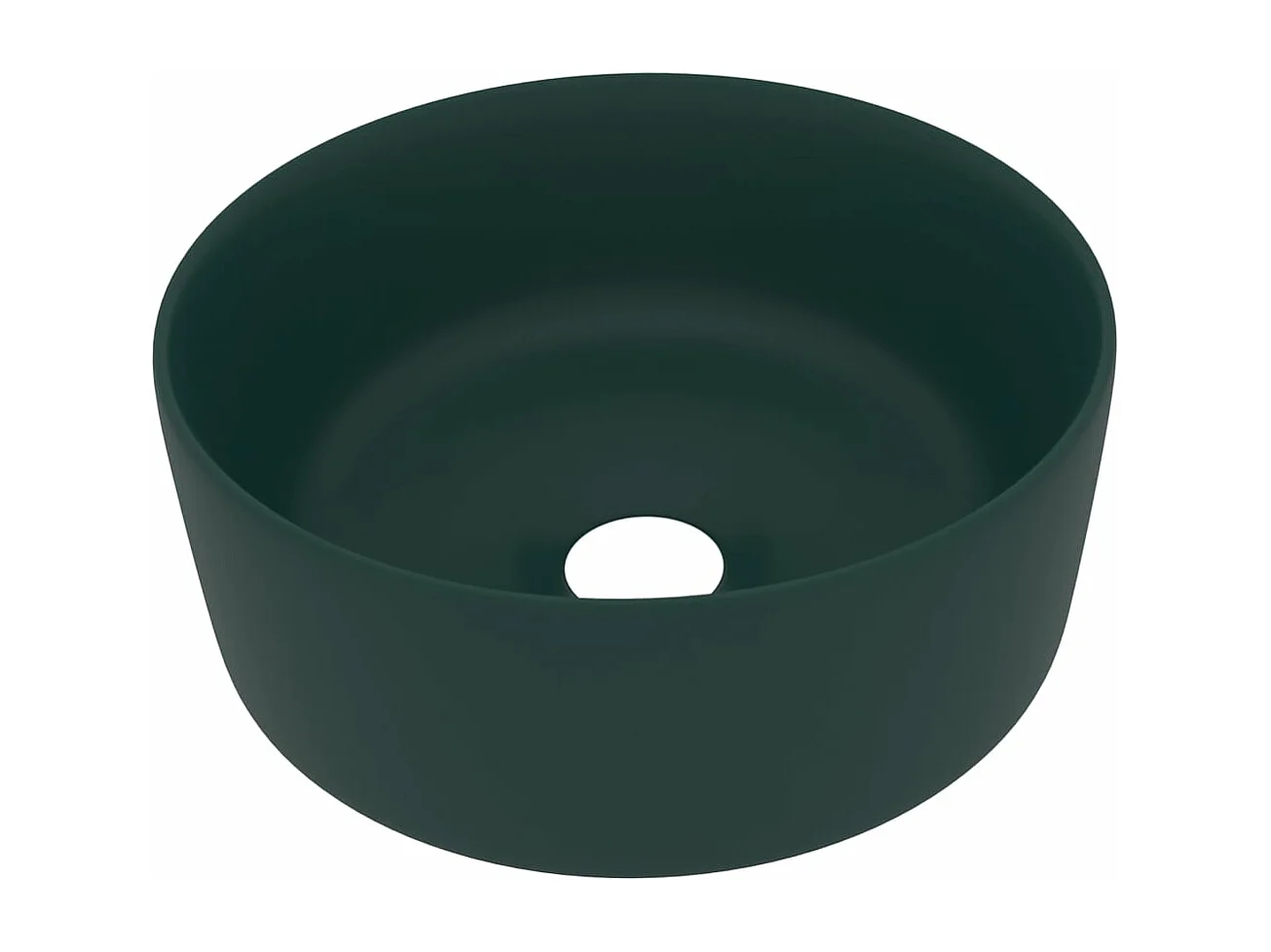 Lavabo rond de luxe Vert foncé mat 40x15 cm Céramique