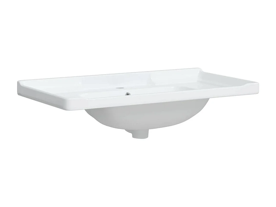Évier salle de bain blanc 91,5x48x23 cm rectangulaire céramique