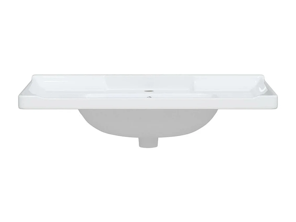 Évier salle de bain blanc 91,5x48x23 cm rectangulaire céramique