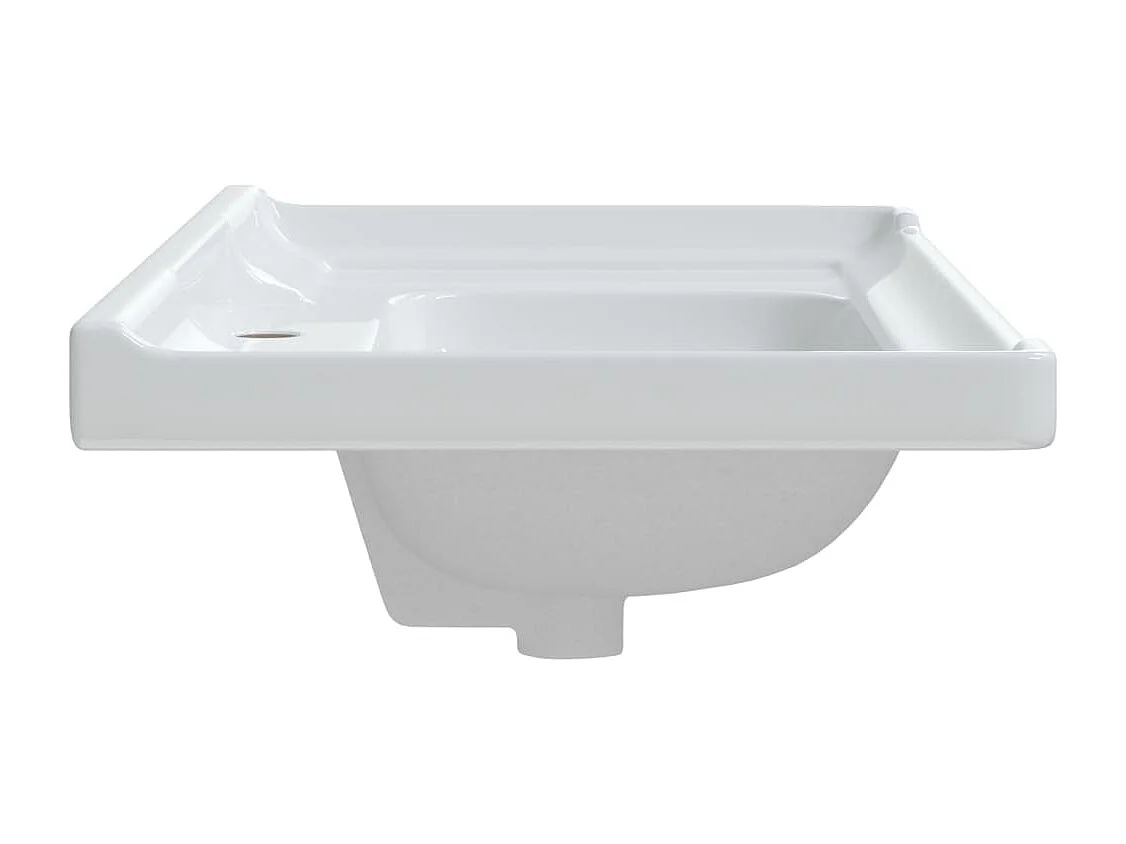 Évier salle de bain blanc 91,5x48x23 cm rectangulaire céramique