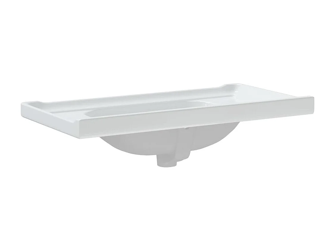 Évier salle de bain blanc 91,5x48x23 cm rectangulaire céramique