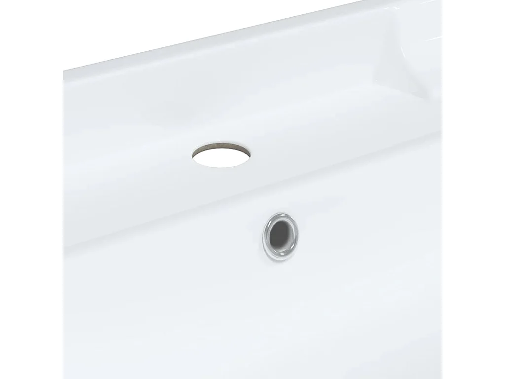 Évier salle de bain blanc 91,5x48x23 cm rectangulaire céramique