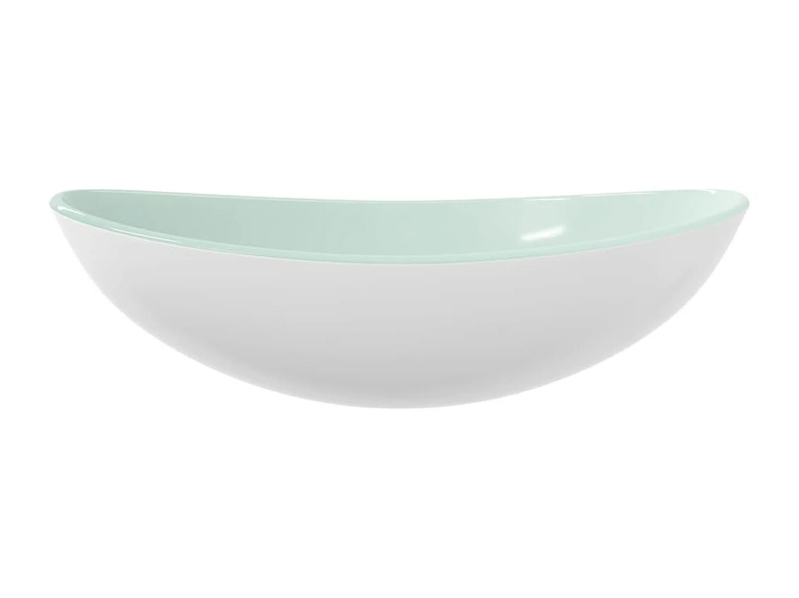 Waschbecken aus gehärtetem Glas, 54,5 x 35 x 15,5 cm, Weiß