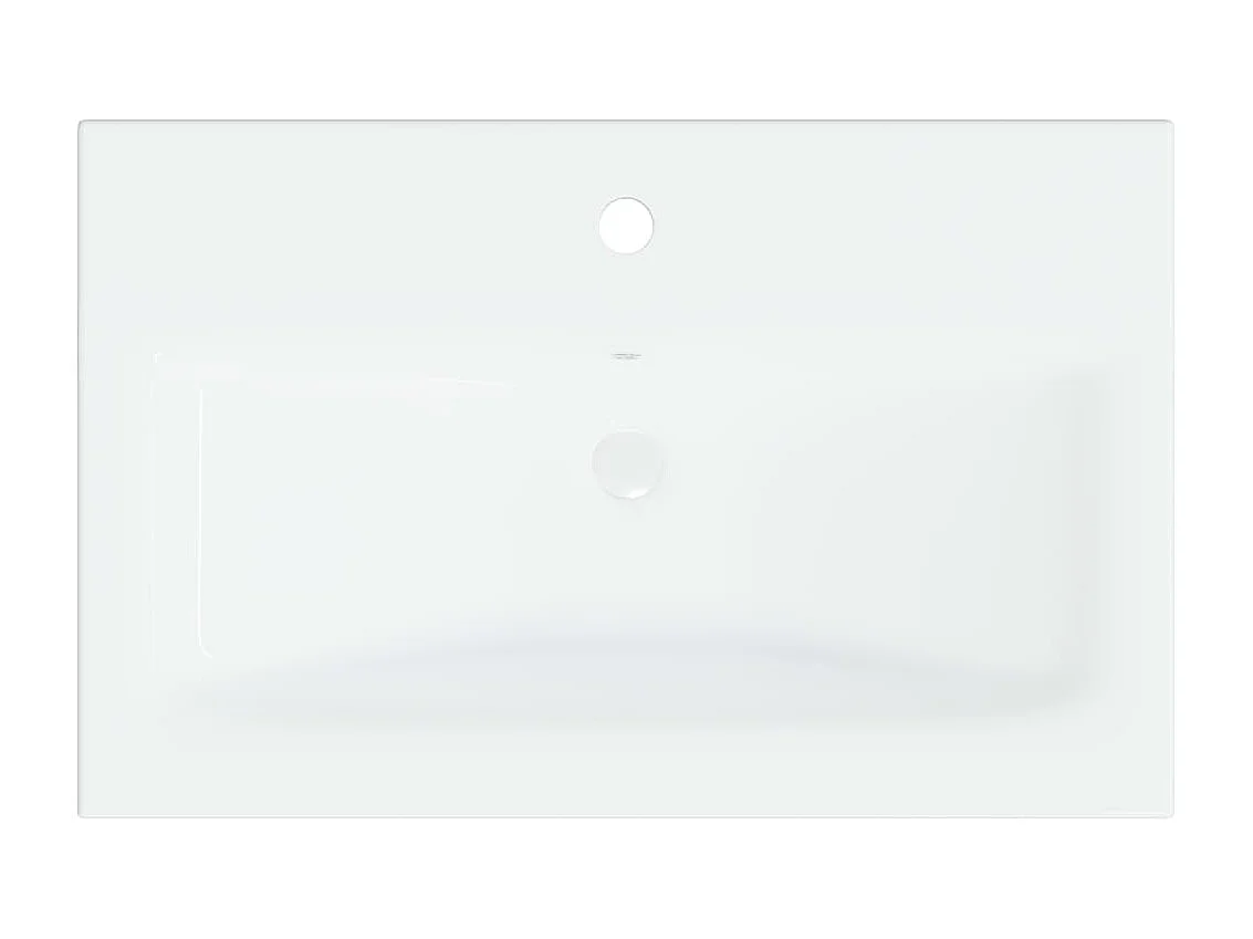 Pia embutida com torneira 61x39x18 cm cerâmica branca