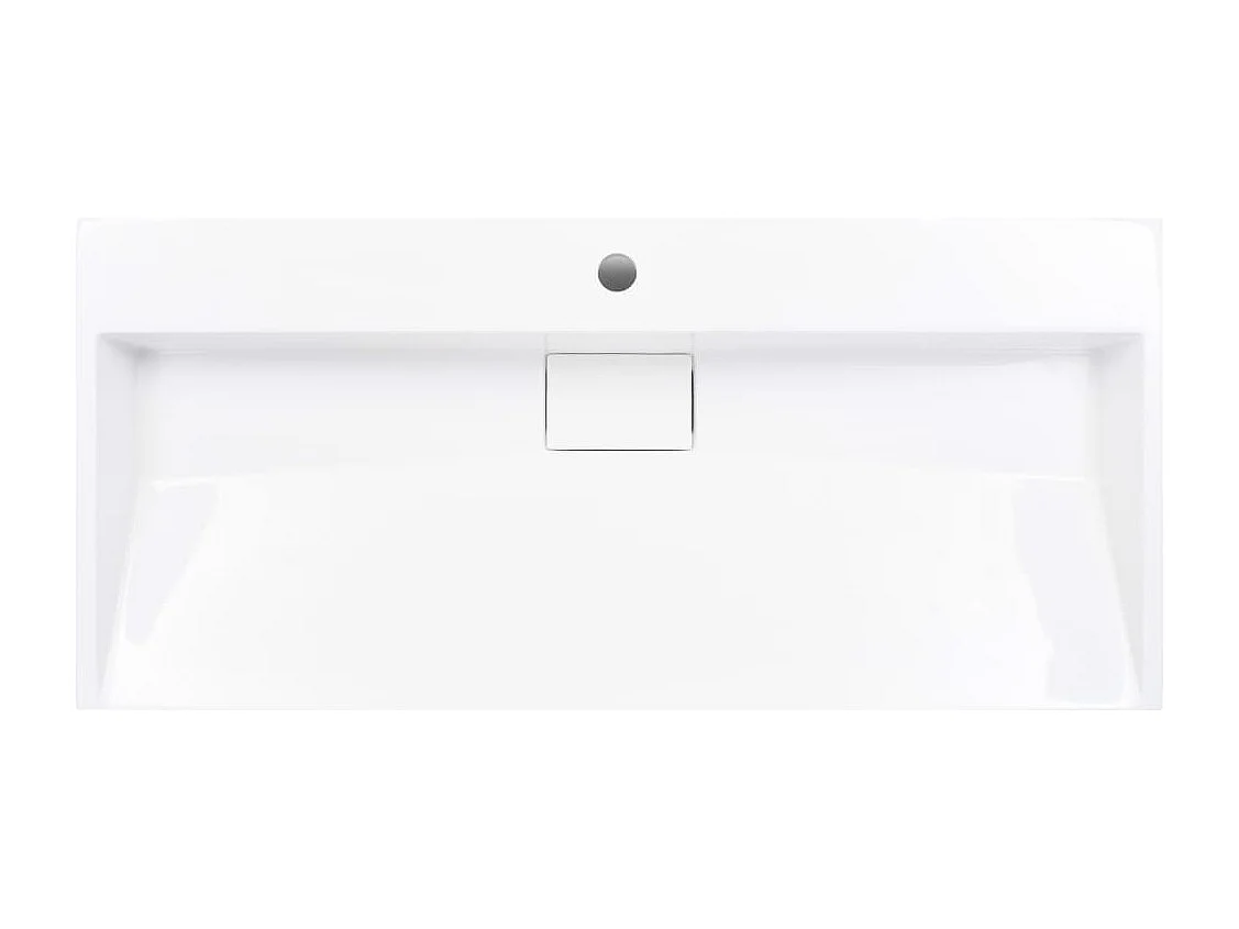 Lavatório 100x46x11 cm Ferro fundido mineral/Mármore branco