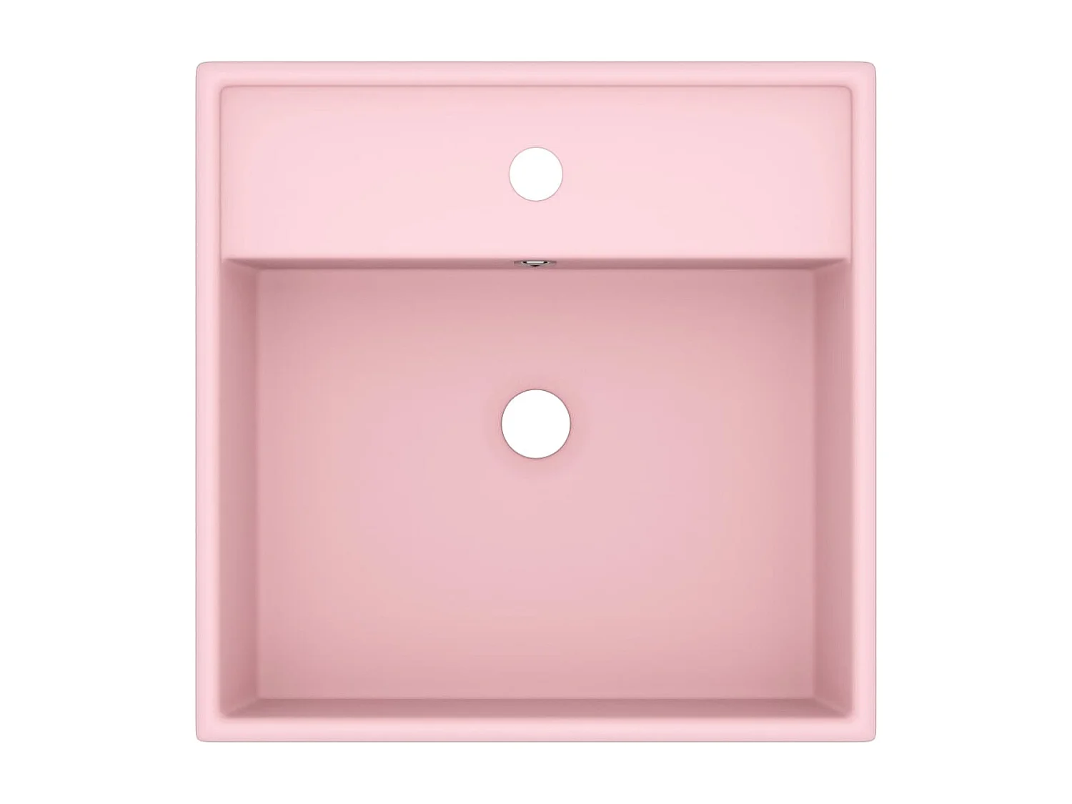 Lavabo Luxury cuadrado con rebosadero Rosa mate 41x41 cm Cerámica