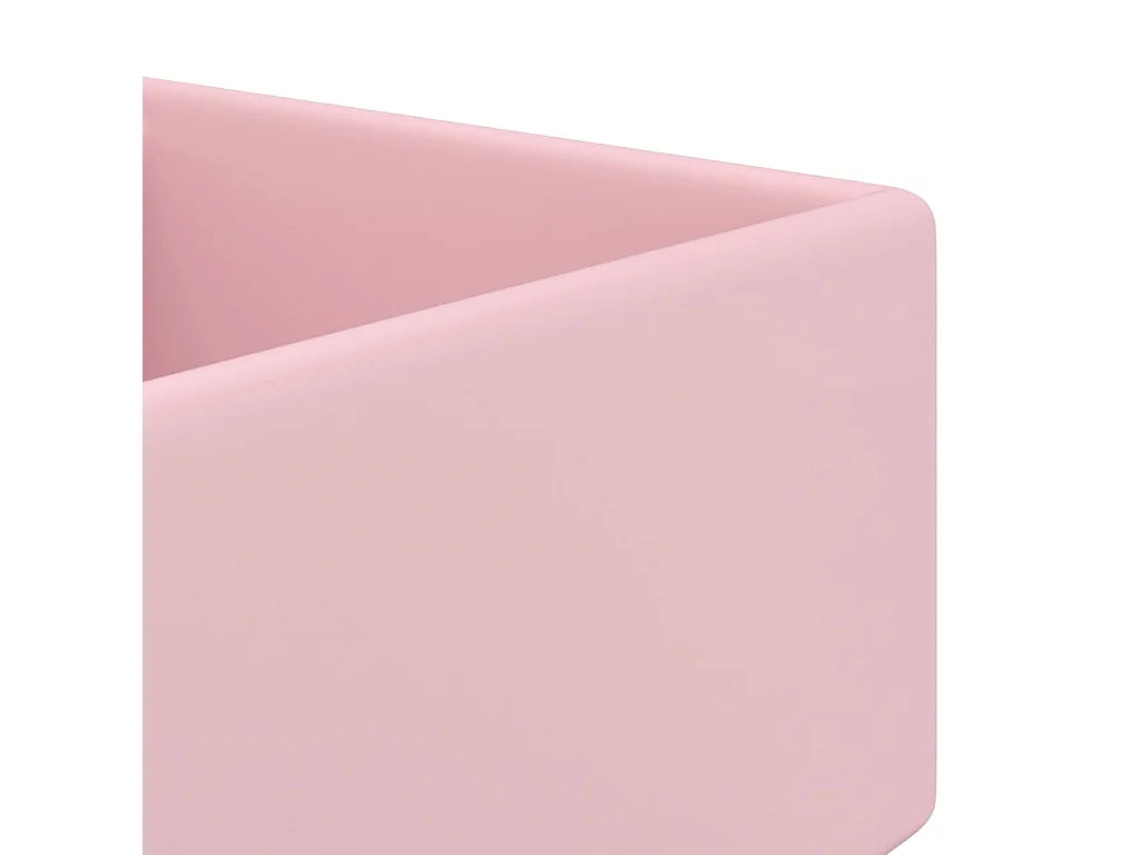 Lavabo Luxury cuadrado con rebosadero Rosa mate 41x41 cm Cerámica