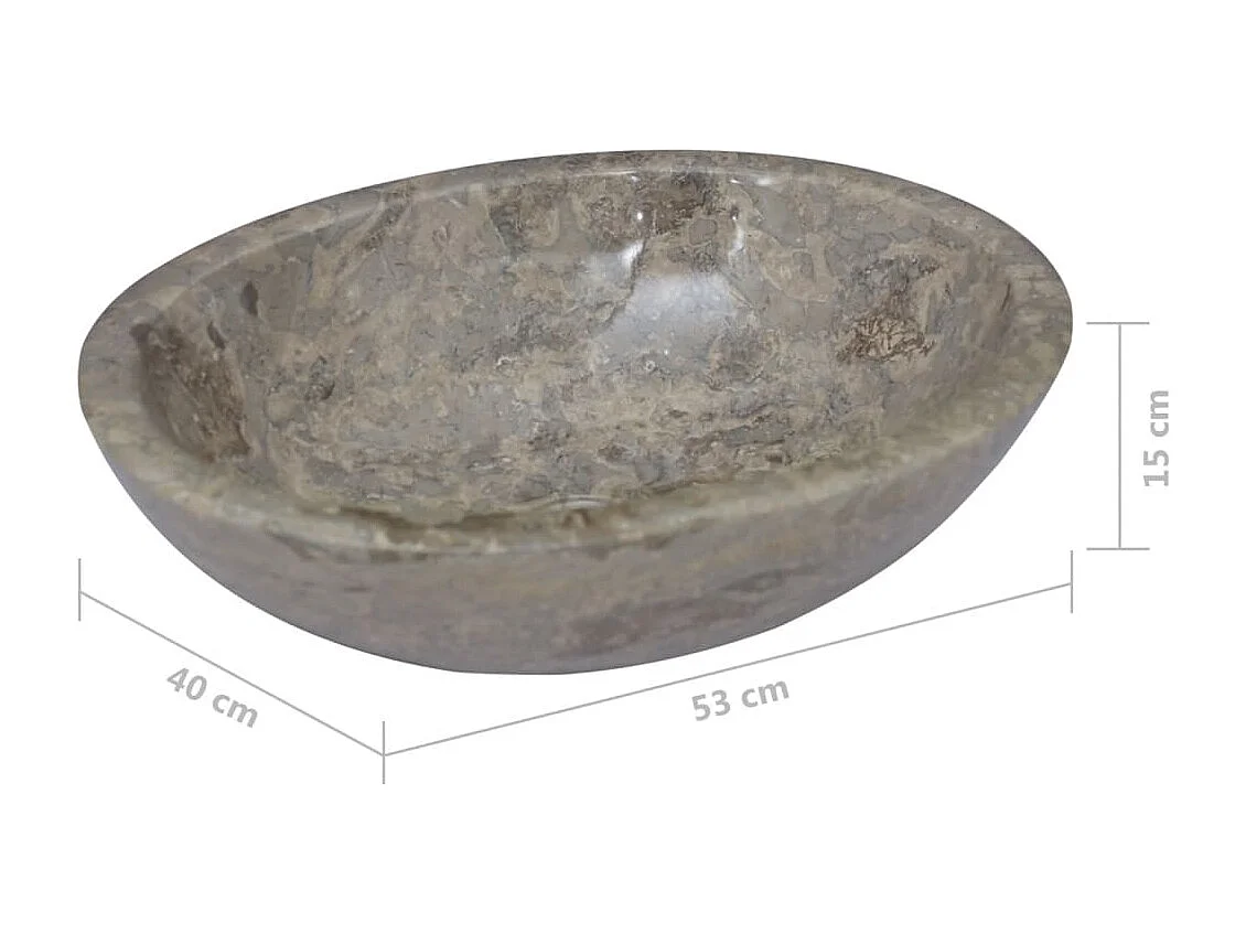 Graues Waschbecken 53x40x15 cm Marmor