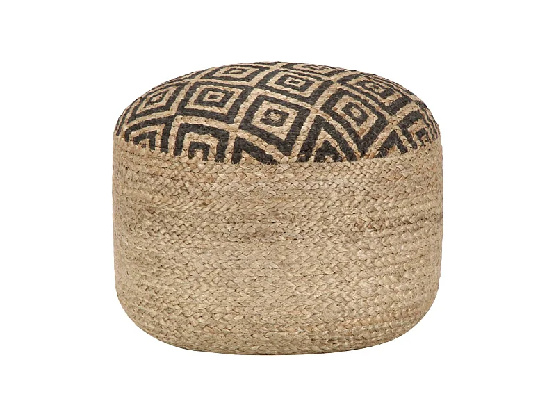 Pouf fait à la main Noir 45 x 30 cm Jute