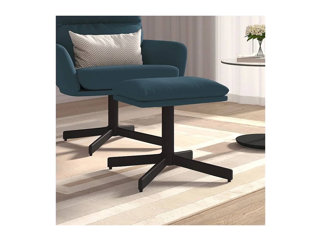 Voetenbank Blauw 60x60x36 cm Fluweel