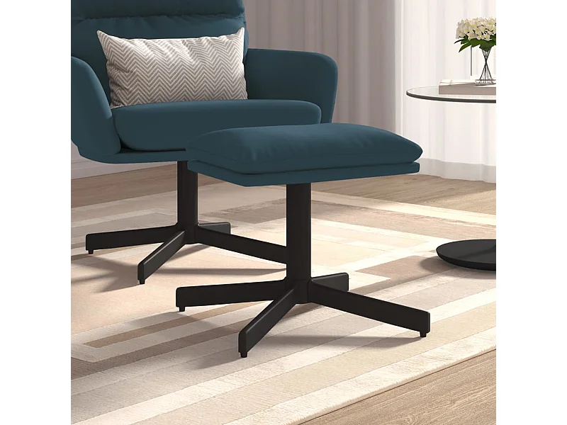 Repose-pied Bleu 60x60x36 cm Velours