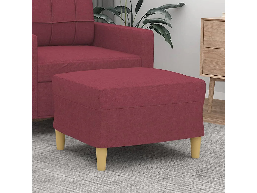 Repose-pied Rouge bordeaux 60x50x41 cm Tissu