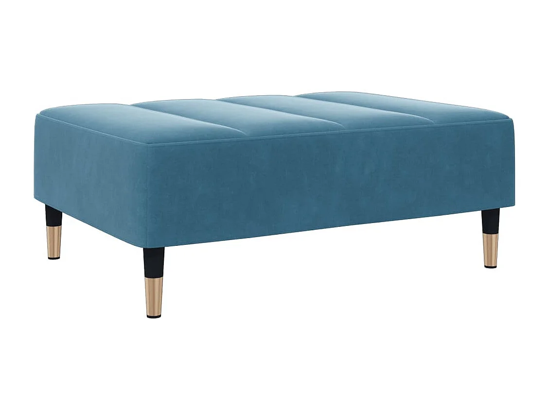 Poggiapiedi blu 77x55x31 cm velluto