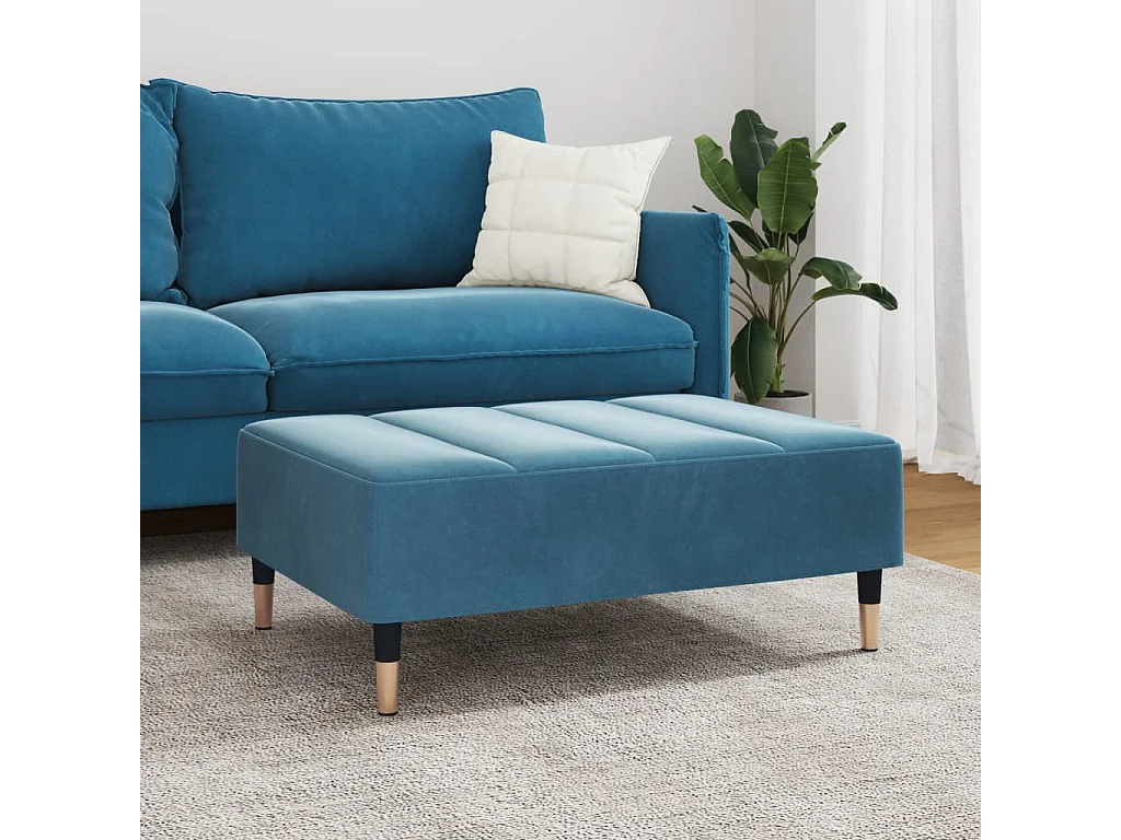 Poggiapiedi blu 77x55x31 cm velluto