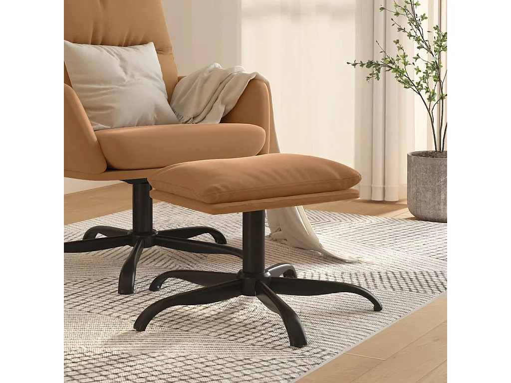 Repose-pied Taupe 60x60x36 cm Tissu microfibre