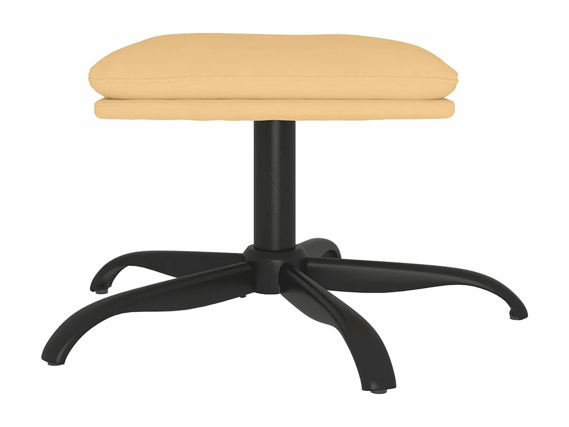 Poggiapiedi crema 60x60x36 cm Tessuto in microfibra