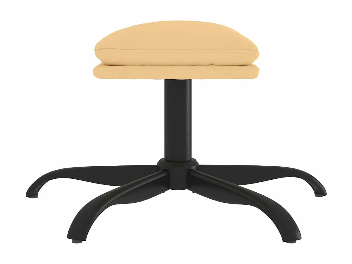 Poggiapiedi crema 60x60x36 cm Tessuto in microfibra