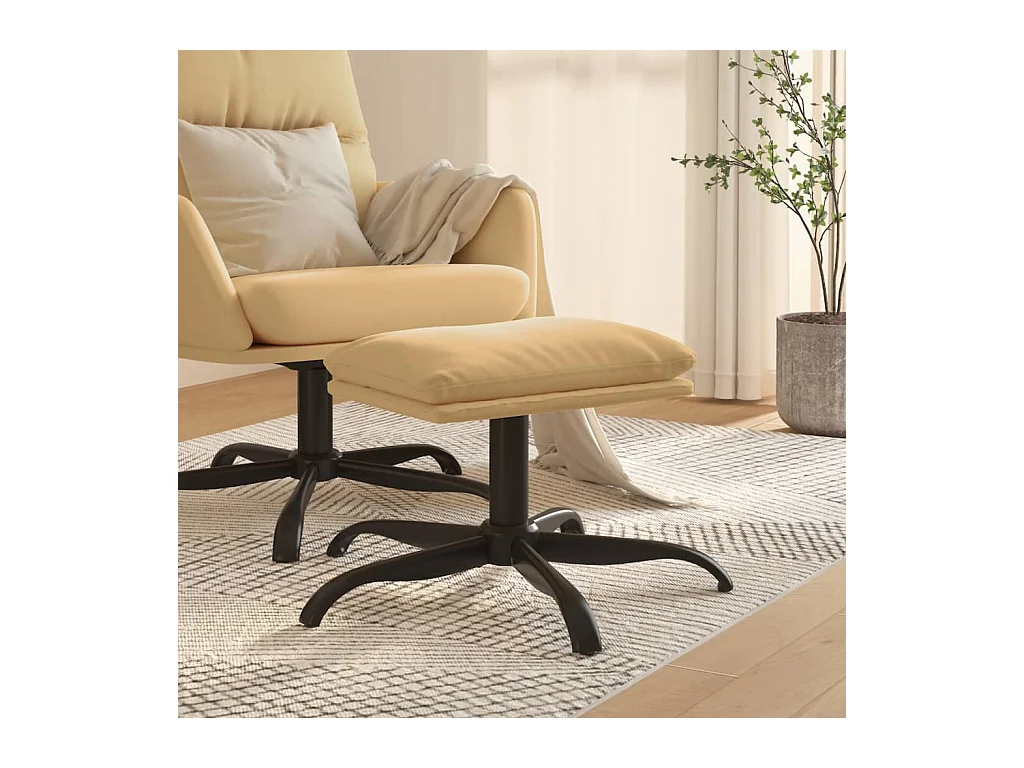 Poggiapiedi crema 60x60x36 cm Tessuto in microfibra