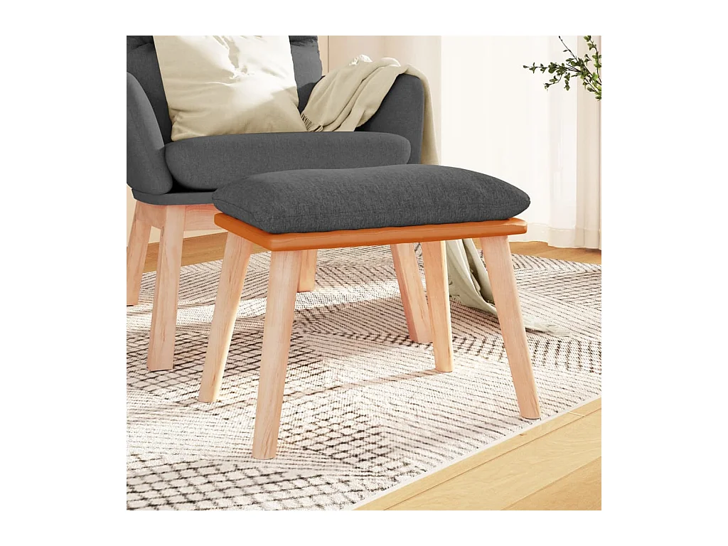 Repose-pied Gris foncé 45x29,5x35 cm Tissu et similicuir