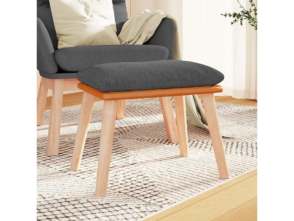 Poggiapiedi Grigio scuro 45x29,5x35 cm Tessuto e similpelle