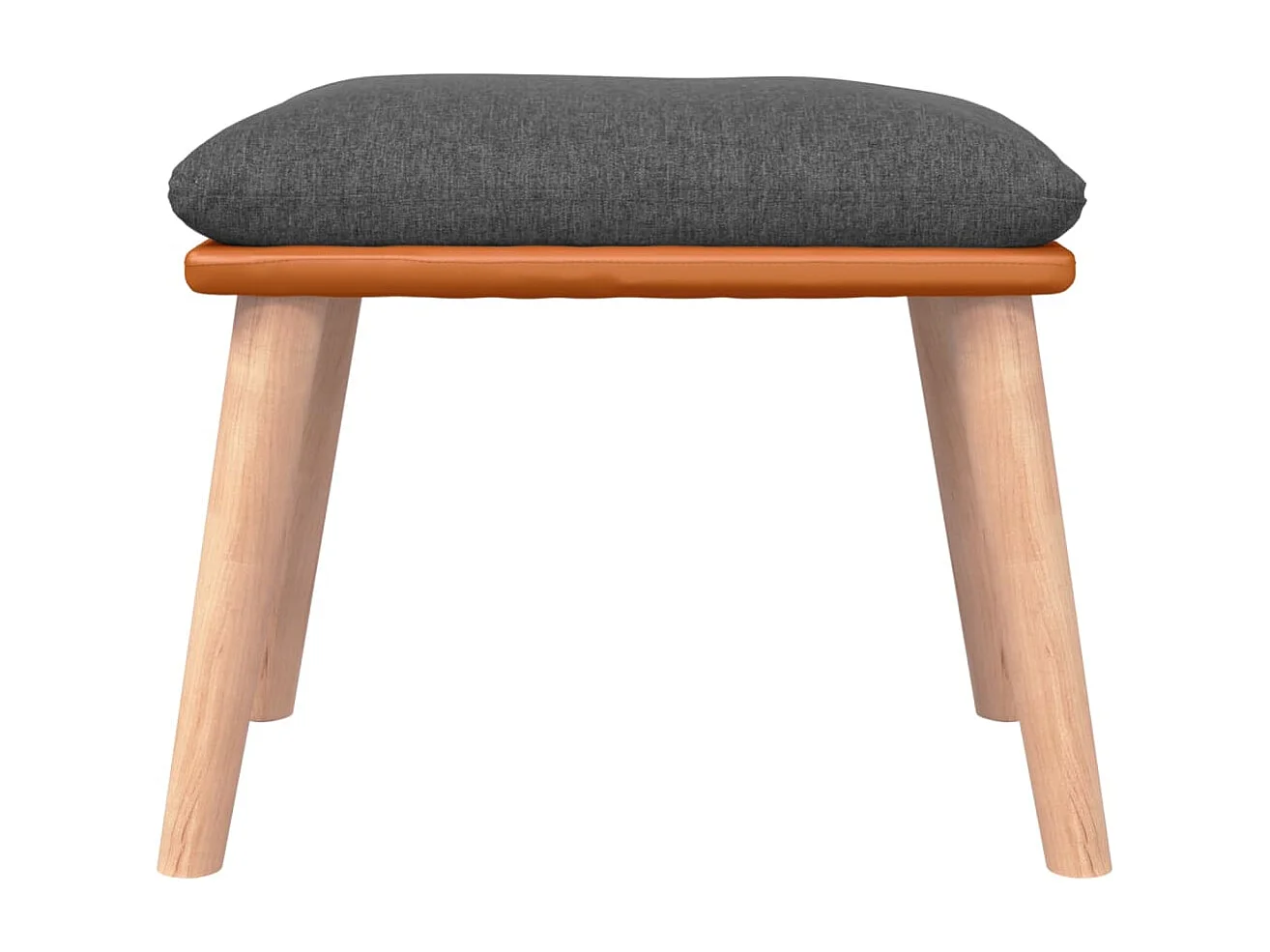 Poggiapiedi Grigio scuro 45x29,5x35 cm Tessuto e similpelle