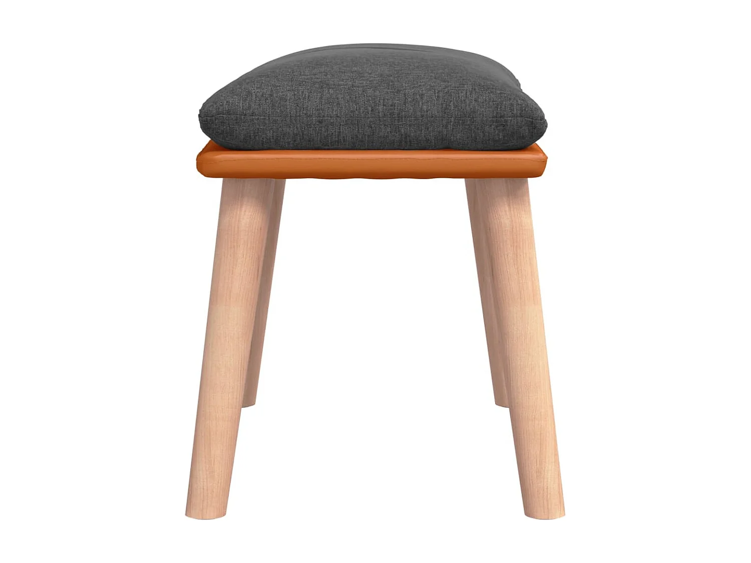 Poggiapiedi Grigio scuro 45x29,5x35 cm Tessuto e similpelle