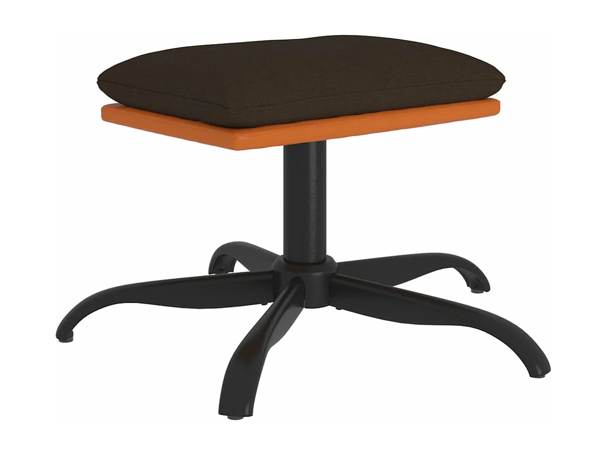 Braune Fußstütze 60x60x36 cm Stoff und Kunstleder