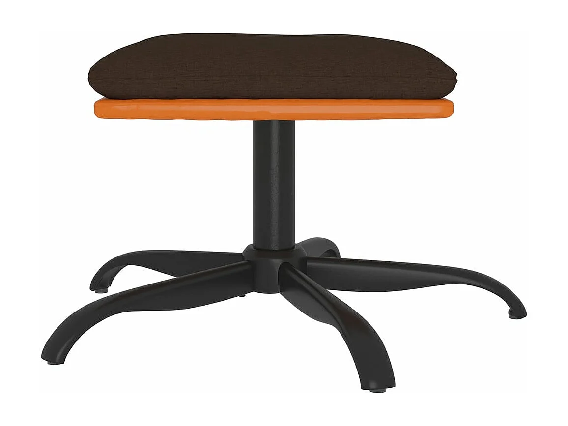 Braune Fußstütze 60x60x36 cm Stoff und Kunstleder