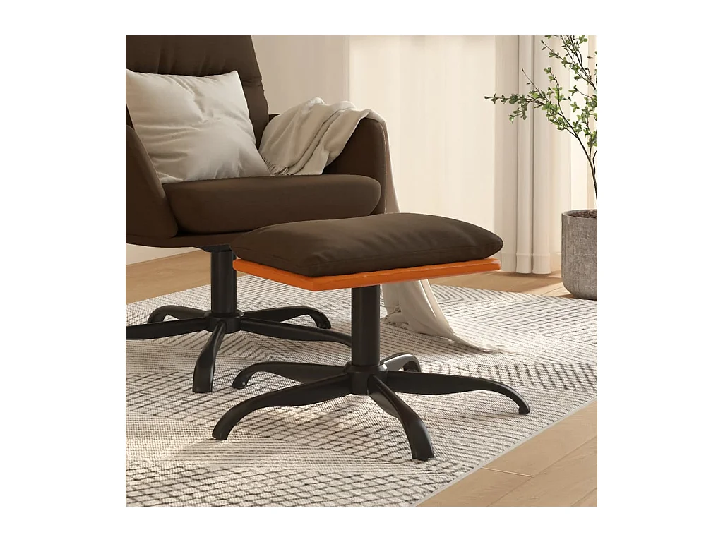 Poggiapiedi marrone 60x60x36 cm Tessuto e similpelle