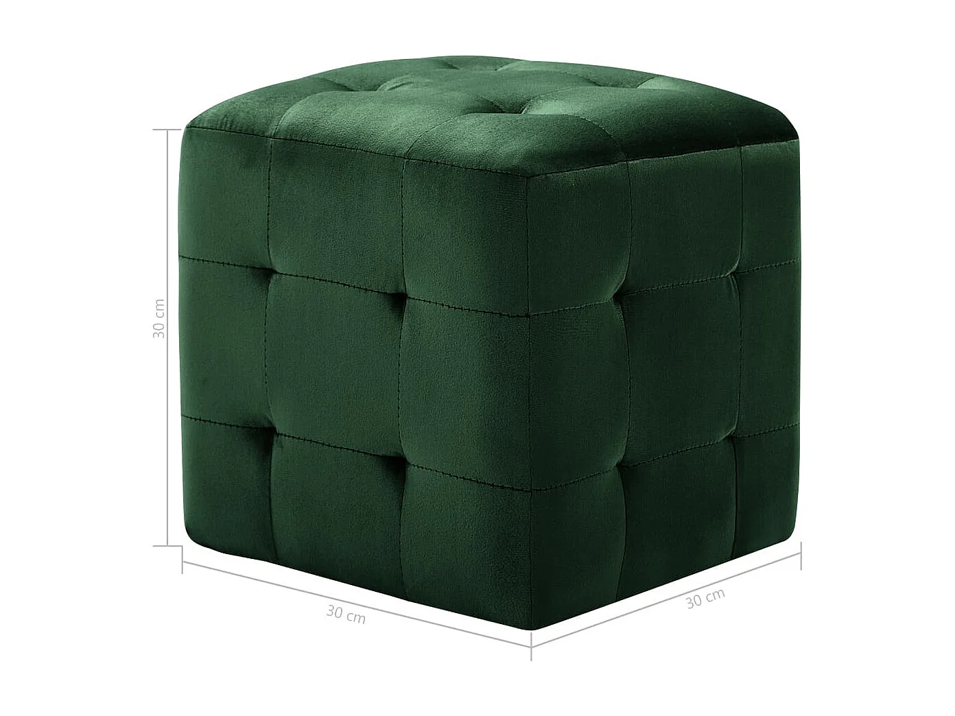2 pcs Poufs Vert 30 x 30 x 30 cm Tissu velours