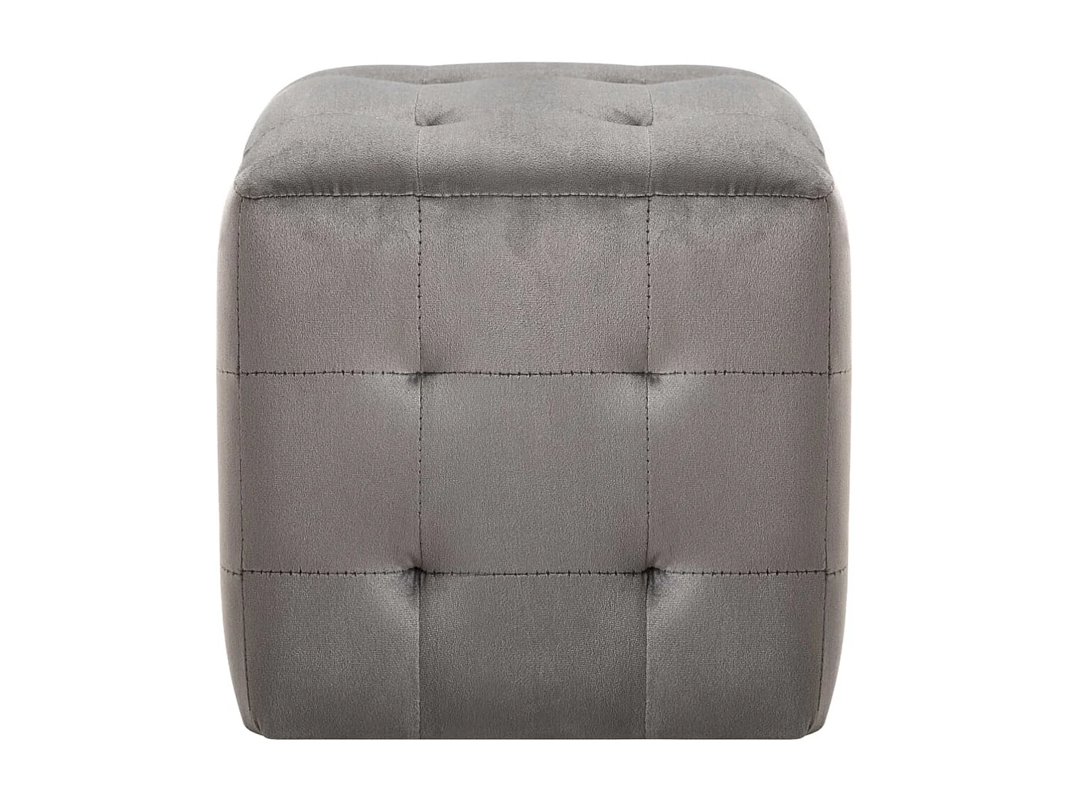 2 pcs Poufs Gris 30 x 30 x 30 cm Tissu velours