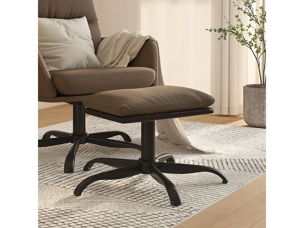 Apoio para os pés castanho 60x60x36 cm Tecido e imitação de pele