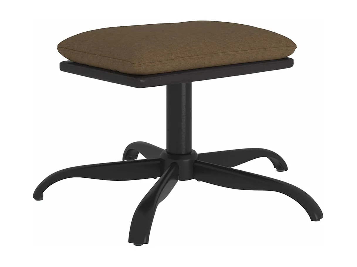 Apoio para os pés castanho 60x60x36 cm Tecido e imitação de pele