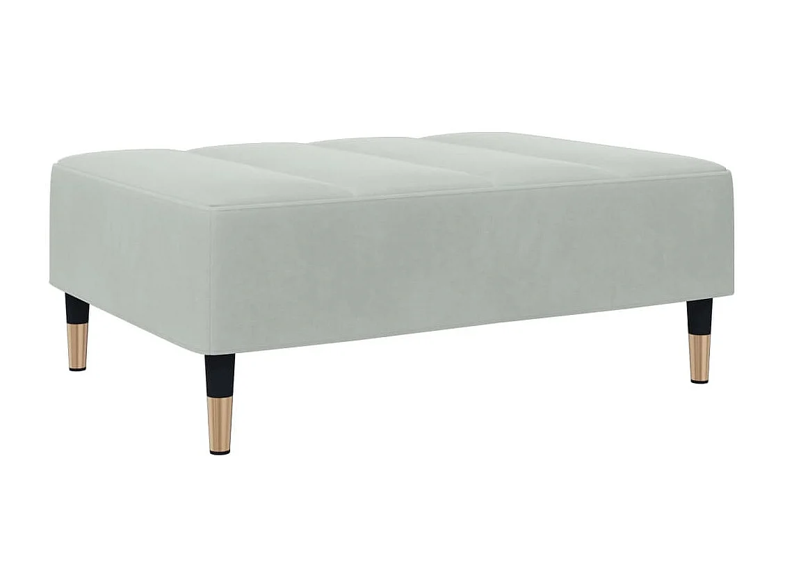 Repousa-pés cinza claro 77x55x31 cm veludo
