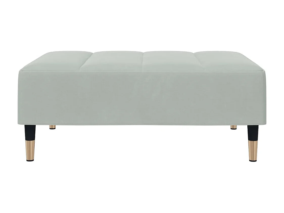 Repousa-pés cinza claro 77x55x31 cm veludo