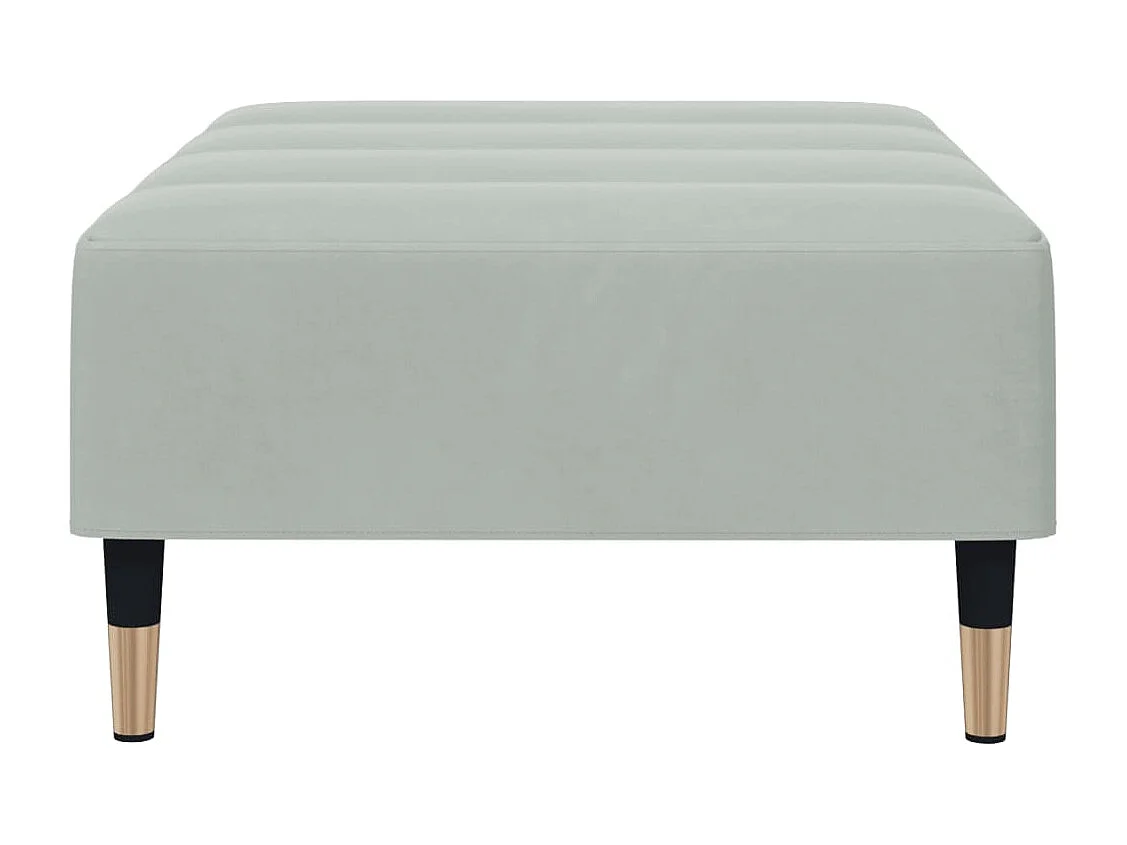 Repousa-pés cinza claro 77x55x31 cm veludo