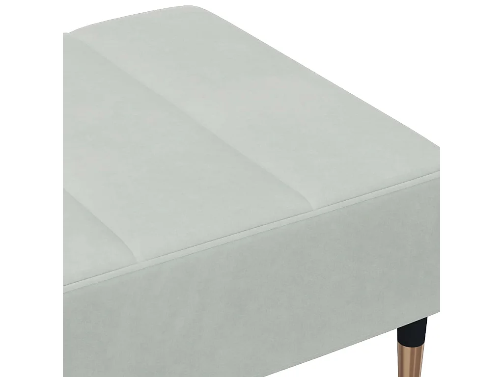Repose-pied gris clair 77x55x31 cm velours