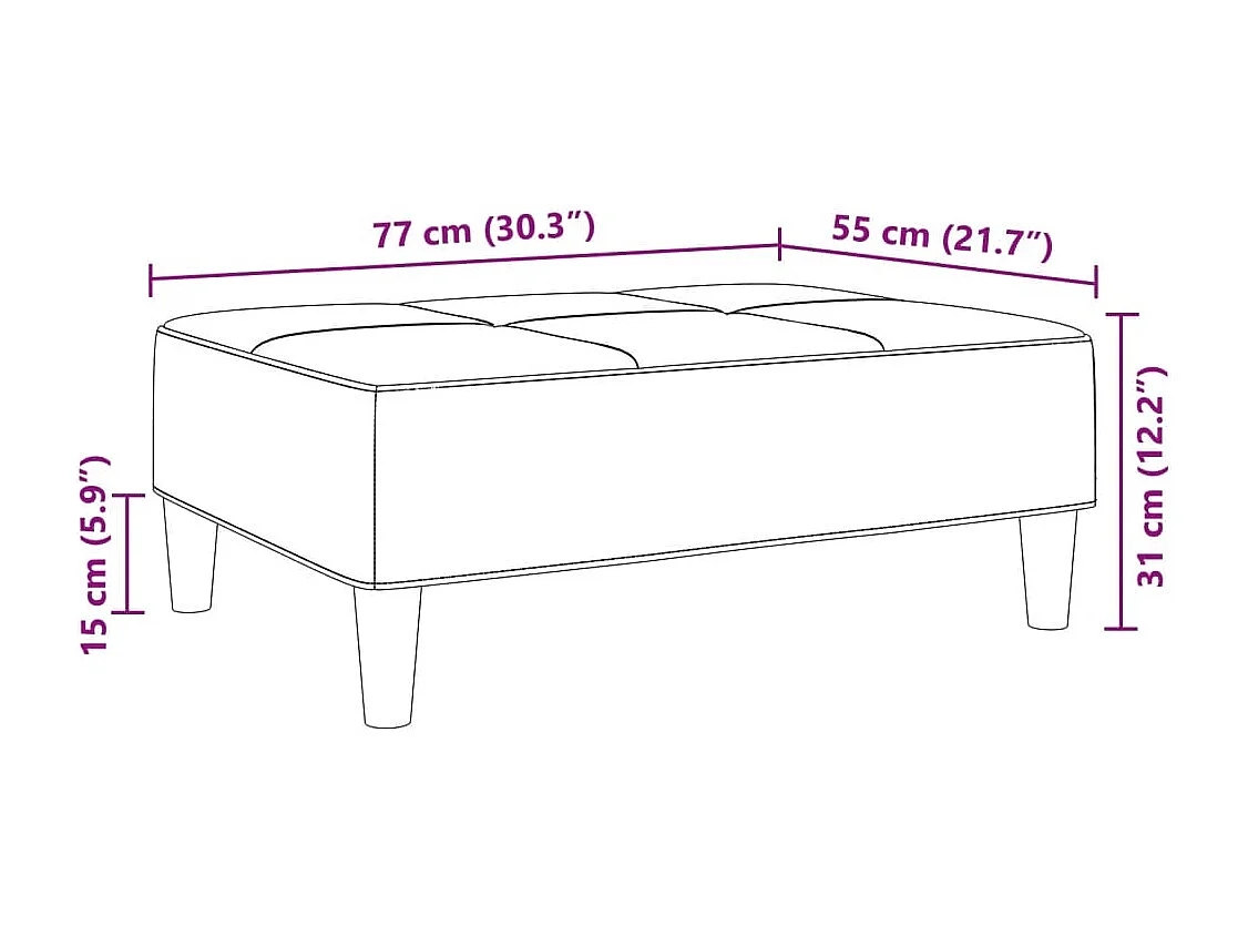 Reposapiés patchwork 77x55x31 cm tela