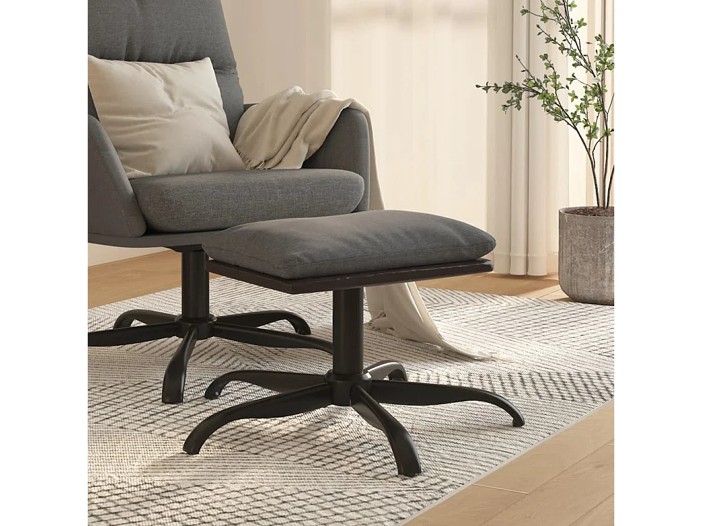 Poggiapiedi Grigio chiaro 60x60x36 cm Tessuto e similpelle