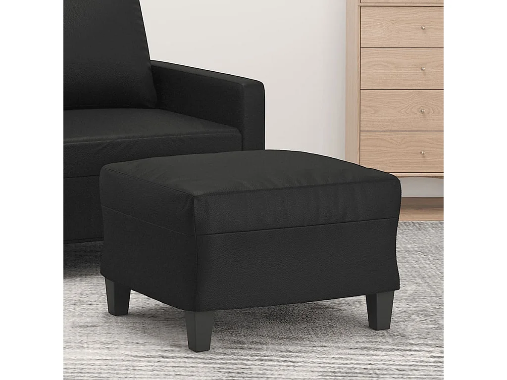 Poggiapiedi Nero 60x50x41 cm Similpelle