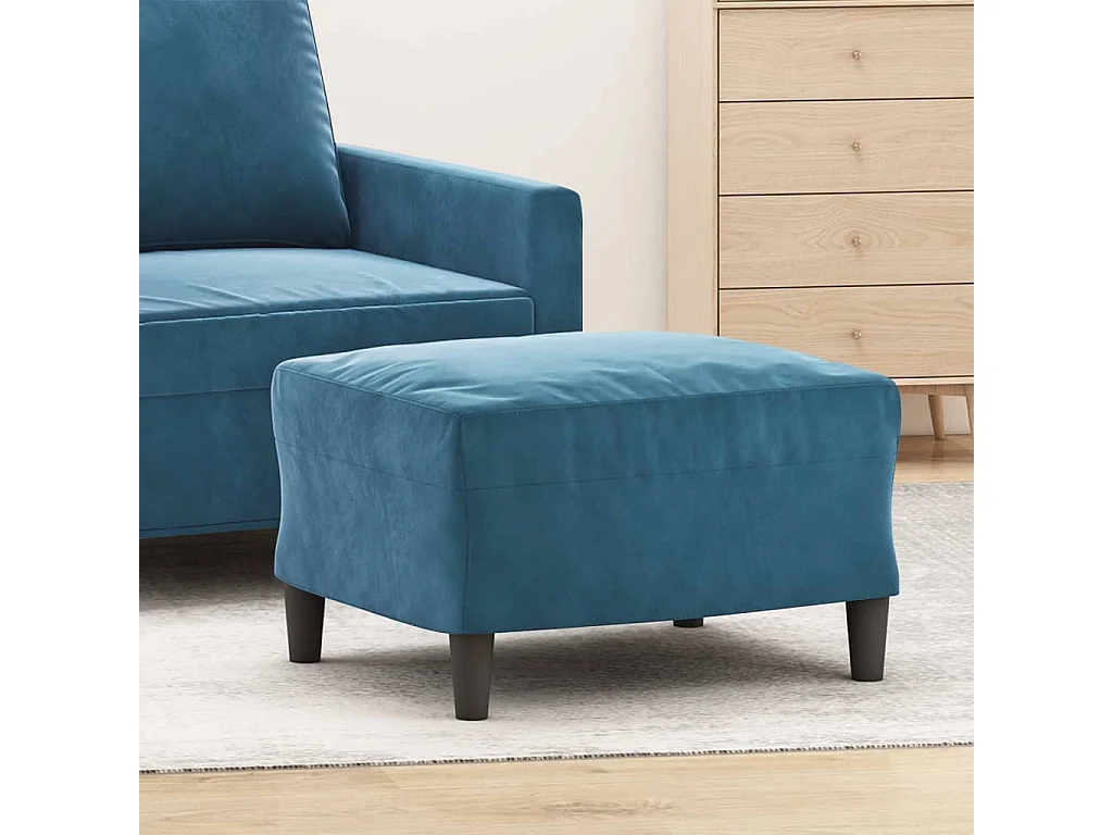 Repose-pied Bleu 60x50x41 cm Velours