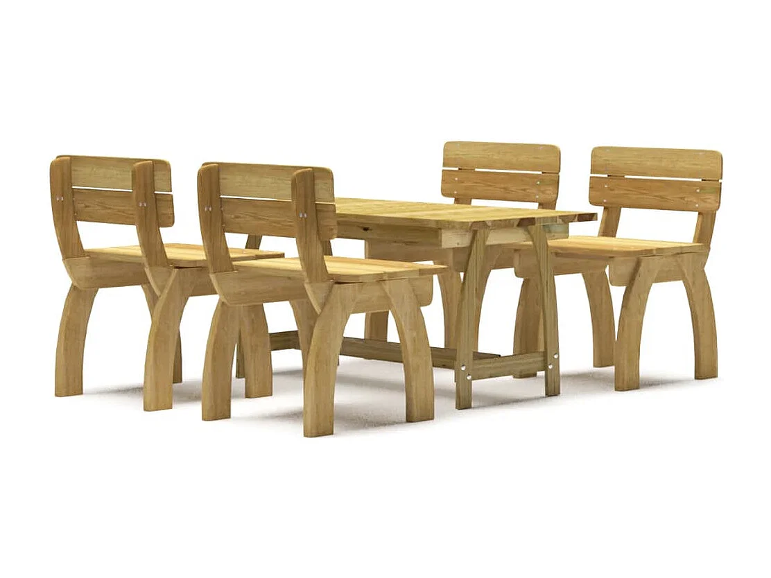 Ensemble à manger de jardin 5 pcs Bois de pin imprégné