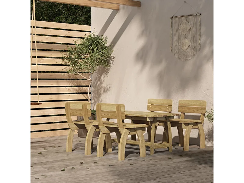 Ensemble à manger de jardin 5 pcs Bois de pin imprégné